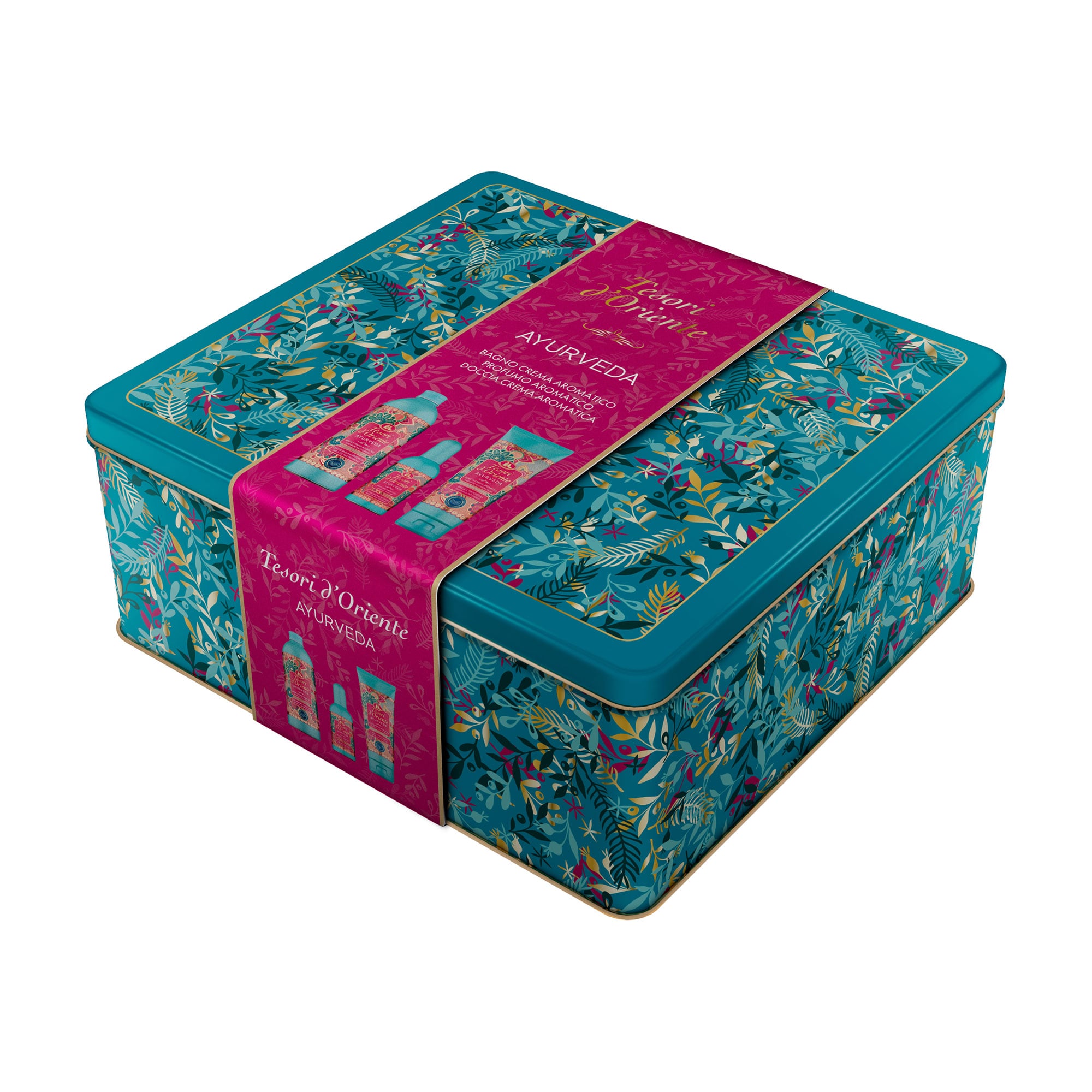 Подарунковий набір Tesori d'Oriente Аюрведа (парфумована вода, 100 мл + гель для душу, 250 мл + гель для ванни, 500 мл)
